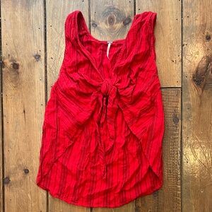 Free People By My Side Sleeveless Tie Top, High Low, Reversible - XS